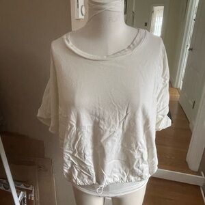 OAK White Short Sleeve Drawstring Hem Tee